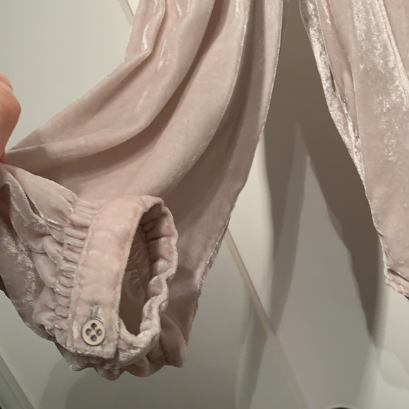 Free People La Luna Crushed Velvet Blouse XS - Picture 8 of 13